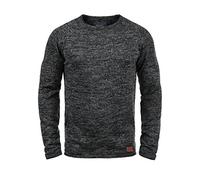 BLEND BHDan Pull en Maille Fine Pull à col Rond Mélange de Coton Patch de Label Regular Fit, Taille:2XL, Couleur:Black (70155)
