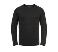 BLEND BHDan Pull en Maille Fine Pull à col Rond Mélange de Coton Patch de Label Regular Fit, Taille:L, Couleur:Black/Charcoal (71527)