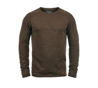 BLEND BHDan Pull en Maille Fine Pull à col Rond Mélange de Coton Patch de Label Regular Fit, Taille:XL, Couleur:Coffee Brown (71507)