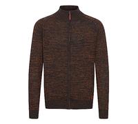 Blend BHDaniri Homme Cardigan Gilet en Maille Fin avec col Montant Fermeture éclair Poignets côtelés Mélange de Coton Regular Fit, Taille:XL, Couleur:Burned Orange (73823)