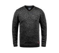 BLEND BHDansel Homme Pull en Maille Fine Pull à col en V Poignets côtelés Mélange de Coton Regular Fit, Taille:L, Couleur:Black (70155)