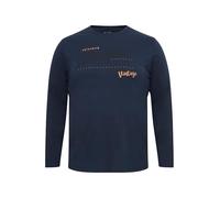 Blend BHDopper Homme Big & Tall T-Shirt à Manches Longues T-Shirt imprimé Grandes Tailles jusqu'à 6XL en 100% Coton Regular Fit, Taille:5XL, Couleur:Mood Indigo (194025)