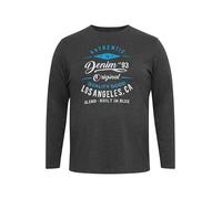 BLEND BHDopper Homme Big & Tall T-shirt à manches longues T-shirt imprimé Grandes tailles jusqu'à 6xl en 100% coton Regular Fit , Taille:5XL, Couleur:Charcoal Mix (200278)