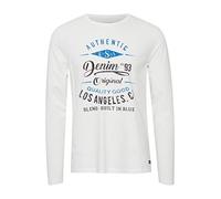 BLEND BHDopper Homme T-shirt à manches longues imprimé Mélange de coton Regular Fit, Taille:L, Couleur:Offwhite (70005)
