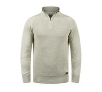 BLEND BHGanbolf Homme Pull en Maille Troyer Pull à Grosses Mailles avec Fermeture éclair 100% Coton Regular Fit, Taille:S, Couleur:Stone Mix (70813)