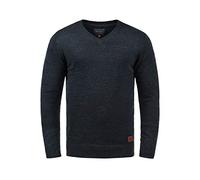 BLEND BHLasse Homme Pull en Maille Fine Pull avec col en V Mélange de Coton Regular Fit, Taille:M, Couleur:Navy (70230)