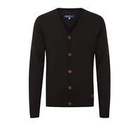 BLEND BHLennard Homme Cardigan en Maille Fine avec col en V Boutonnage Mélange de Coton Regular Fit, Taille:XL, Couleur:Black (70155)