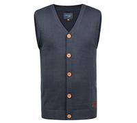 BLEND BHLennardo Homme Gilet en Maille Fine Veste sans Manches avec col V Patte de Boutonnage en Bois Mélange de Coton Regular Fit, Taille:L, Couleur:Navy (70230)