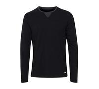 BLEND BHLeonas Homme Longsleeve T-Shirt à Manches Longues Col Rond Double Layer V-Neck Look Mélange de Coton Regular Fit, Taille:M, Couleur:Black (70155)
