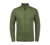 BLEND BHNorman Homme Veste en Tricot Cardigan en Maille Fine Pull à col Montant Fermeture éclair Poignets côtelés Mélange de Coton Regular Fit, Taille:S, Couleur:Burnt Olive (77011)