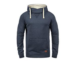 BLEND BLENDBHSales Homme Pull à Capuche Hoodie Cordon de Serrage Poche Kangourou Poignets côtelés Détails du Label Mélange de Coton Regular Fit, Taille:2XL, Couleur:Navy (70230)