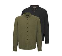BLEND Chemise kaki / noir, Taille XXL