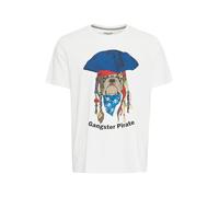 Blend He BHTee T-shirt à manches courtes pour homme avec imprimé col rond 100 % coton, Chien pirate blanc (203439), XXL