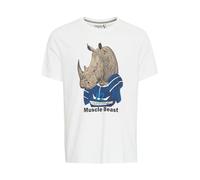 Blend He BHTee T-shirt à manches courtes pour homme avec imprimé col rond 100 % coton, White Rhino (203438), XXL