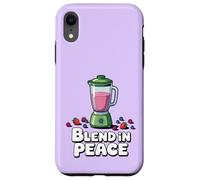 Blend in Peace Funny Health Food Pun Workout Smoothie aux Baies Coque pour iPhone XR