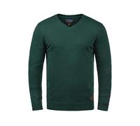 BLEND Lasse Pull Sweat Homme avec Col-V Moucheté, Taille:S, Couleur:Pine Green (77023)