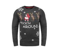 BLEND Pull-over ' BHRudolph ' marron / gris / rouge / blanc, Taille XL