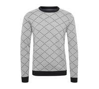 BLEND Pull-over 'Nison' gris clair / noir, Taille XXXL