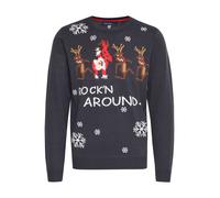BLEND Pull-over 'Rudolph' bleu / mélange de couleurs, Taille XL