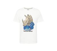 Blend He BHTee T-shirt à manches courtes pour homme avec imprimé col rond 100 % coton, White Rhino (203438), XXL