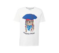 Blend He BHTee T-shirt à manches courtes pour homme avec imprimé col rond 100 % coton, Chien pirate blanc (203439), XXL