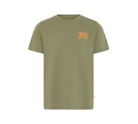 BLEND T-Shirt 'BHSun Island' citron vert / olive / orange, Taille L