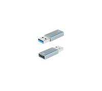 Blendend Adaptateur USB-A mâle 3.1 Gen2 vers USB-C Femelle en Aluminium de Couleur Grise, idéal pour connecter des appareils USB-C aux Ports USB-A avec Une Vitesse de Transfert maximale.