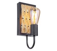 blendend Applique murale 1 x E27 60 W, métal noir mat, design ballon, idéale pour éclairage décoratif d'intérieur.