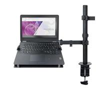 Blendend B1074478 Support de bureau pour écran/ordinateur portable, 2 bras réglables, noir, idéal pour optimiser l'espace et améliorer l'ergonomie, Image