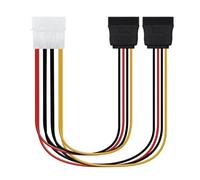 Blendend Câble d'alimentation SATA 5,25" (Molex 4 broches) mâle vers 2 x SATA femelle, longueur de 30 cm, idéal pour configurer plusieurs connexions de disque dur ou SSD.