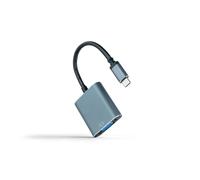 Blendend Convertisseur USB-C vers VGA, Aluminium Gris, 10 cm, idéal pour connecter des appareils à des moniteurs et projecteurs.