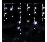 Blendend Guirlande lumineuse solaire en forme de stalactite, blanc froid, 3 m + 5 m x 0,6 m, idéale pour décorer les jardins et les événements extérieurs.