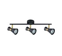 Blendend Réglette noire de 3 x GU10, dimensions 15 x 48,5 x 8,5 cm, idéale pour l'éclairage décoratif et fonctionnel dans les maisons et les bureaux.