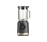 BLACK+DECKER BXJB1800E - Mixeur blender 1800W, récipient en verre de 1.8L, régulateur de vitesse, fonction Turbo, Smoothie et Glace, 6 lames en acier inoxydable, broyeur de glace, couleur grise