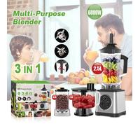 Blender 3 en 1 - Mixeur 6000W - 2.5L+2L+0.8L - 15 Vitesses - Lames en acier inoxy - Sans BPA - Blender smoothie - robot culinaire