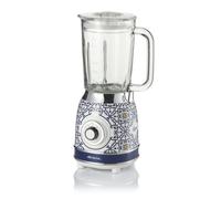 Ariete Blender Mixeur Capri 583CAP - 1,5 L bol en verre, 1000 W, 4 vitesses + pulse, Blanc/Bleu