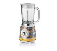 Ariete 583 Positano, Blender Mixeur Électrique en Verre de 1,5 L, 4 Vitesses + Pulse avec Fonction Broyeur de Glace, 4 Lames en Acier Inox, 1000 Watt, Smoothies, Milkshakes et Granités
