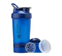 Blender Bottle - Shaker avec pilulier et rangement pour poudre de protéine, système Classic V2 ProStak - 650 ml, bleu