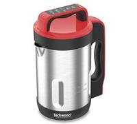Blender Chauffant - Techwood TSM-1655 - Capacite 1.6L Soupe Veloute Compote Maintien au Chaud 1000W Inox - Coloris Rouge