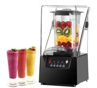 Blender commercial 2200W insonorisé, 2L bol résistant, 17000 RPM, 6 lames inox, broyeur glace, mixeur multifonction smoothies, jus, bar, restaurant, pâtisserie