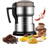 Blender de moulin à épices électrique 400W - tout corps en acier inoxydable 200 g capacité écrasement haute vitesse broyeur cuisine compact portable pour grains café épices herbes noix céréales