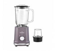 SWISS HAUS - Blender Mixeur avec Broyeur 500W - 2 Vitesses Pulse - Lames Inox - Couvercle Remplissage - Lake Geneva Collection Taupe Violet - Bol Verre 1,5 L - Sécurité Intégrée