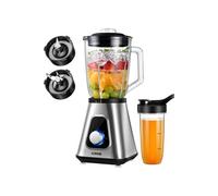 Blender électrique 1,5?L Argent - 1200?W, 3 Vitesses, Pulse, Auto-nettoyant