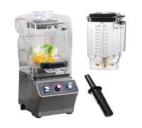 Blender électrique multifonction et centrifugeuse avec couvercle insonorisé de 2 litres pour préparer des milkshakes et des granités (Style bouton rotatif)