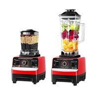 Blender en verre de 400 W, mixeur de 2 l, 15 réglages de vitesse, mixeur pour jus et smoothies, 6 lames en acier inoxydable, 2 en 1 mixeur en verre pour légumes et fruits (rouge)