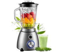 Blender en verre et acier inoxydable de 1,5 l - 6 lames en acier inoxydable - Fonction pulse - Universel - Pour les protéines et les boissons - 600 W