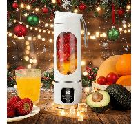 Blender et centrifugeuse portable 3-en-1 compact - Rechargeable USB avec affichage numérique, lames en acier inoxydable durables pour smoothies, milkshakes et jus frais - Sans fil, facile à utiliser p