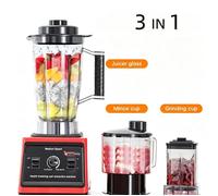 Blender haute vitesse multifonction 3-en-1 Mixeur blender mélangeur à haut rendement doté de 15 vitesses 38000 RPM 3L+1.5L+0.5L