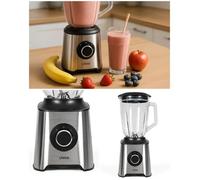 Blender - LIVOO - INOX 600W - 1,5L - 2 Vitesses - Bol en Verre Transparent