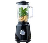 MasterChef Mixeur Blender Smoothie, Soupe, Pesto et plus, Bol en Verre, 1 Litre, Lames en Acier Inoxydable, 2 Vitesses, Passe au Lave-vaisselle, 400W, Noir